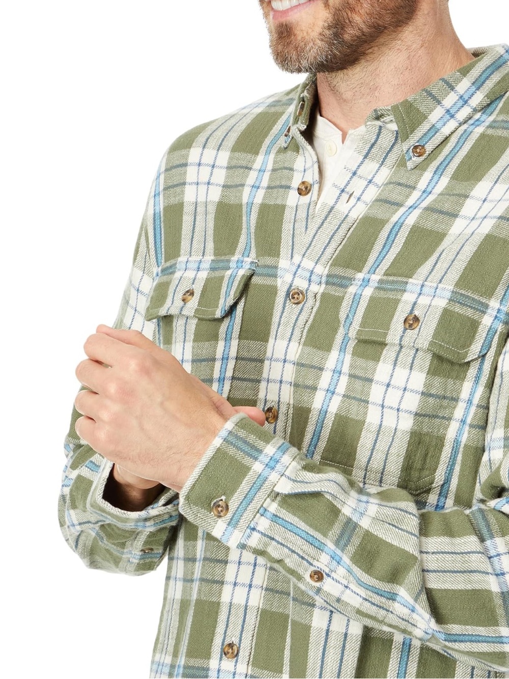 L.L.Bean 1912 Field Flannel Plaid Shirt Slightly Fitted Deep Olive XXL NWT - Picture 4 of 15